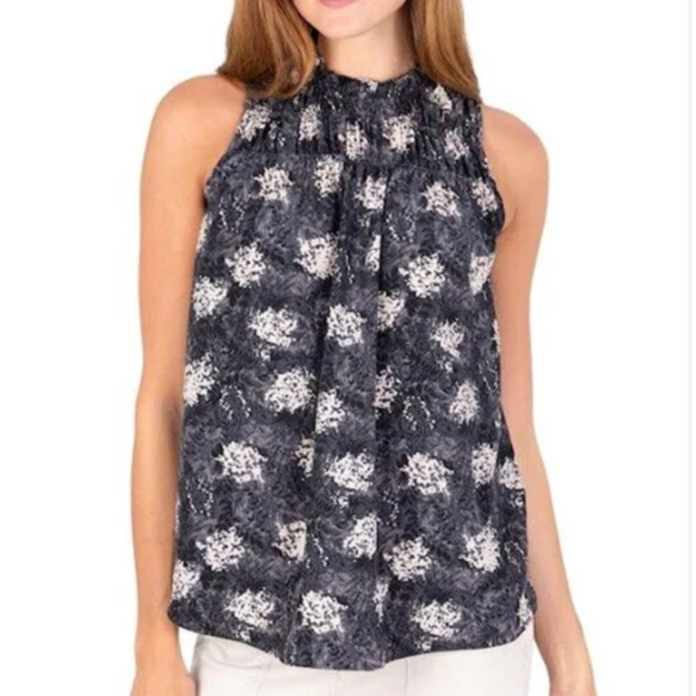 Joie Floral Print Sleeveless Blouse Large